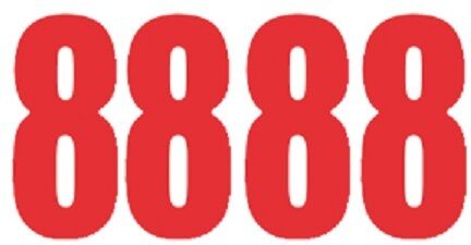 Stick On Race Number Red 8 X 4